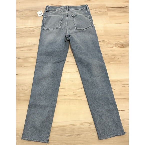 WE THE FREE Free People 31 Jeans Light Wash High Rise Button Fly Raw Hem New - Picture 2 of 14